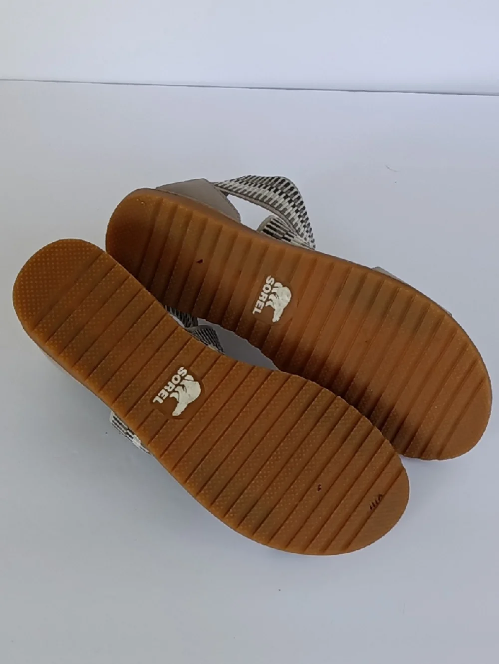 Sorel Ella Womens Leather & Elastic  Gladiator Sandals Size 6 Gray & Tan